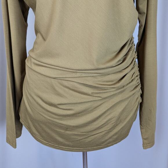 Rails Joelle Jersey Knit Ruched Long Sleeve Top Shirt Ochre Size XL - Picture 8 of 12